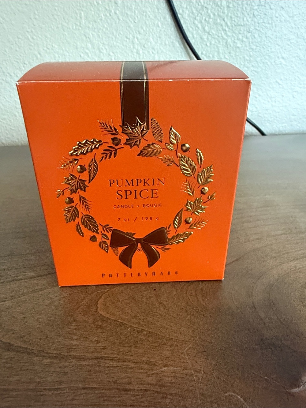 Pottery Barn Orange Pumpkin Spice Decorative Candle